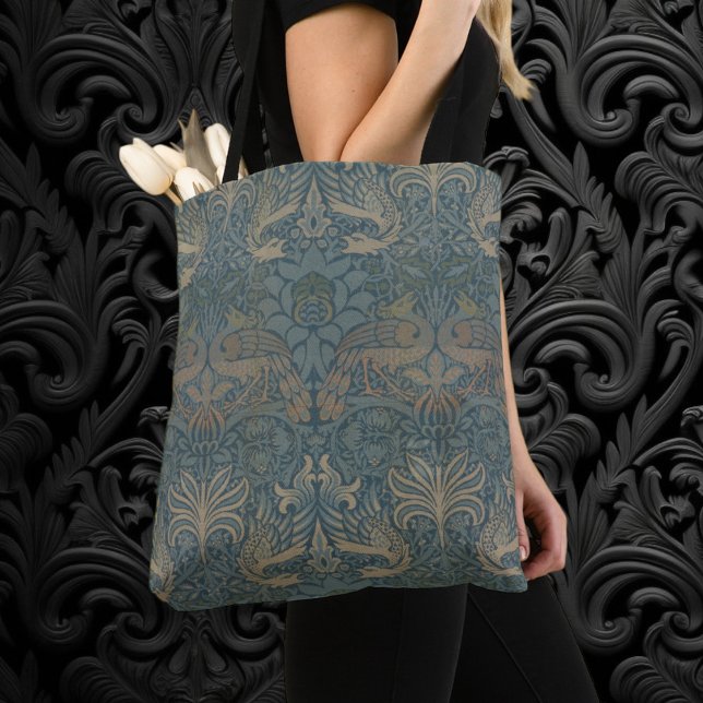 Peacock and Dragon by William Morris Tote Bag (Peacock and Dragon by William Morris Tote Bag)