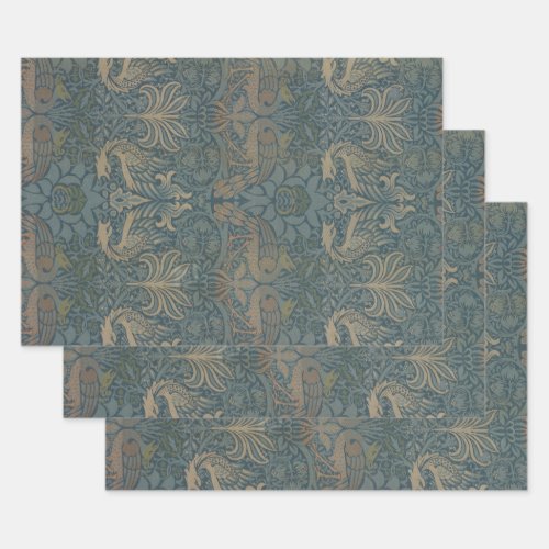 Peacock and Dragon by William Morris Wrapping Paper Sheets