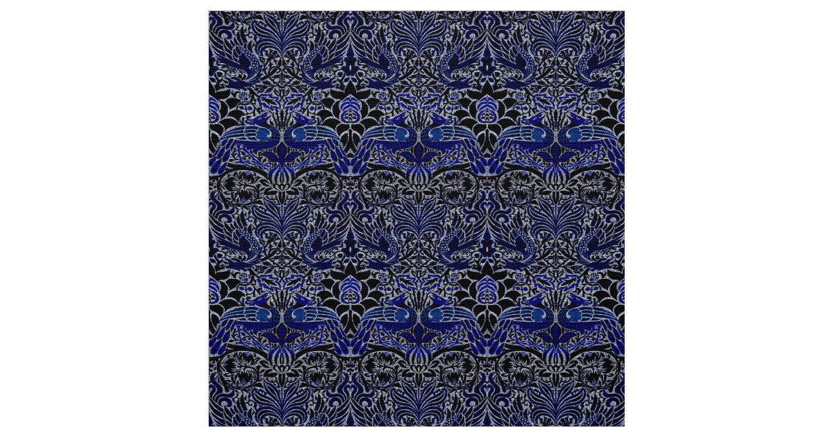 Peacock And Dragon Textiles Fabric | Zazzle