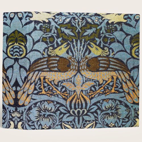 Peacock and Dragon, William Morris 3 Ring Binder