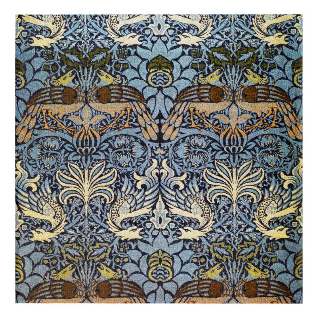 Peacock and Dragon, William Morris Acrylic Print (Front)