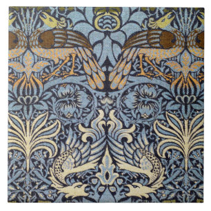 Peacock and Dragon, William Morris Ceramic Tile