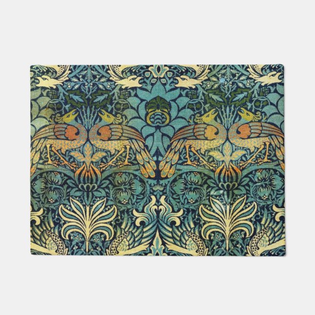 Peacock And Dragon William Morris Doormat (Front)