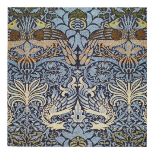 Peacock and Dragon William Morris Faux Canvas Print