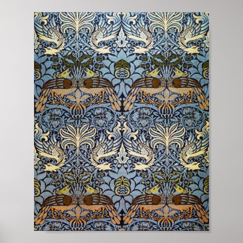 Peacock and Dragon William Morris Poster