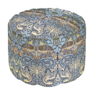 Peacock and Dragon, William Morris Pouf