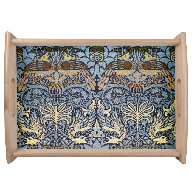 Peacock and Dragon, William Morris Serving Tray (Front)