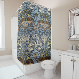 Peacock and Dragon, William Morris Shower Curtain