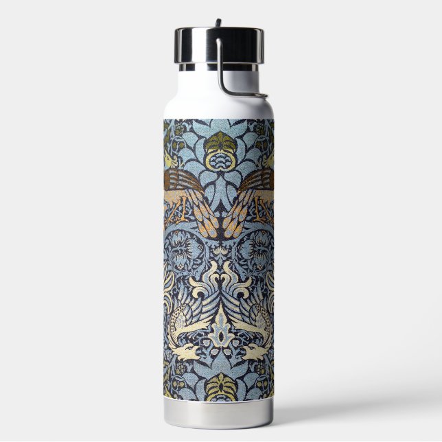 Peacock and Dragon, William Morris Water Bottle (Left)