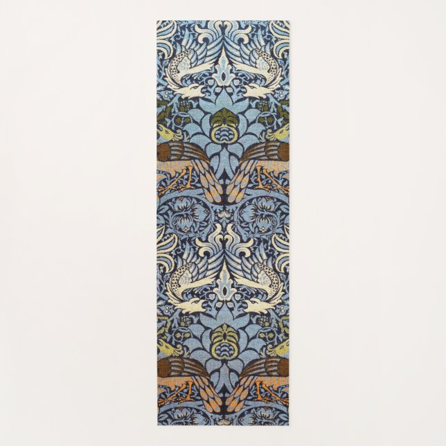 Peacock and Dragon, William Morris Yoga Mat (Front)