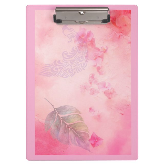 Peacock and Feather Clipboard (Front)