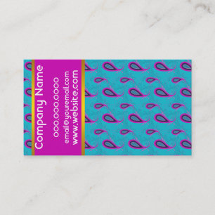 Peacock and Magenta Paisley Pattern Business Card