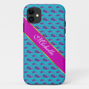 Peacock and Magenta Paisley Pattern iPhone 11 Case