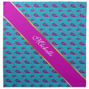 Peacock and Magenta Paisley Pattern Cloth Napkin