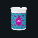 Peacock and Magenta Paisley Pattern Drink Pitcher<br><div class="desc">Bold and Beautiful- these bright colors are not for the timid- Peacock blue with bright Magenta and Amethyst purple accents this pretty paisley print- We have left all of the images used in this design customizable - You can play with them to your hearts content- Click the orange 'CustomizeThis' button...</div>