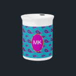 Peacock and Magenta Paisley Pattern Drink Pitcher<br><div class="desc">Bold and Beautiful- these bright colors are not for the timid- Peacock blue with bright Magenta and Amethyst purple accents this pretty paisley print- We have left all of the images used in this design customizable - You can play with them to your hearts content- Click the orange 'CustomizeThis' button...</div>