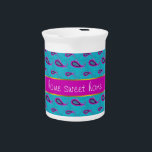 Peacock and Magenta Paisley Pattern Drink Pitcher<br><div class="desc">Bold and Beautiful- these bright colors are not for the timid- Peacock blue with bright Magenta and Amethyst purple accents this pretty paisley print- We have left all of the images used in this design customizable - You can play with them to your hearts content- Click the orange 'CustomizeThis' button...</div>