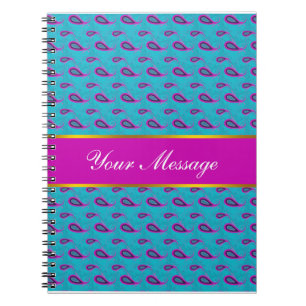 Peacock and Magenta Paisley Pattern Notebook