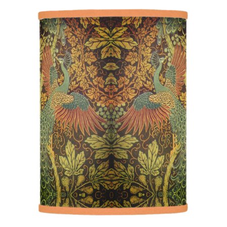 Peacock And Oakleaf Floral Victorian Jacquard Lamp Shade