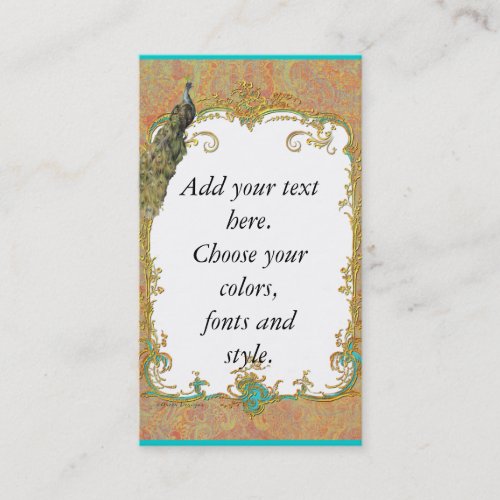 Peacock and Paisley Business Card