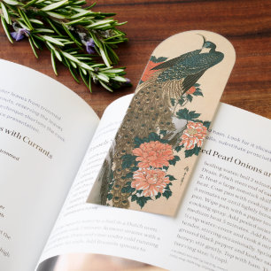 Peacock and Peonies by Hiroshige, Japanese Art Bookmarks