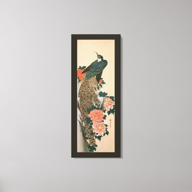 Peacock and Peonies by Hiroshige, Japanese Art Canvas Print (Front)