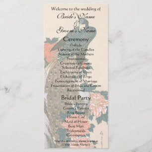 Peacock and Peonies by Hiroshige Wedding Program