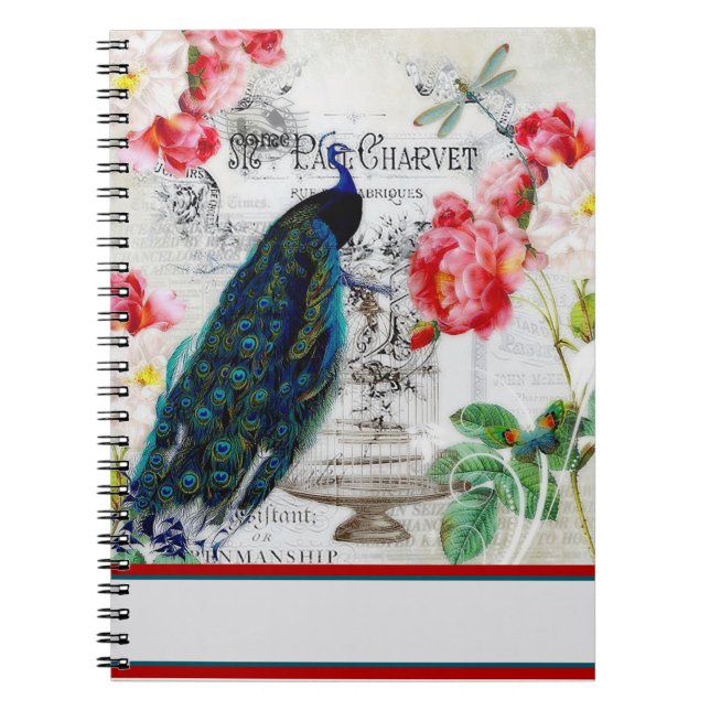 Peacock and roses notebook (Front)