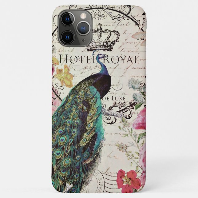 Peacock and spring flowers Case-Mate iPhone case (Back)