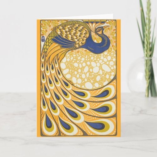 Peacock Antique Vintage Colorful Card
