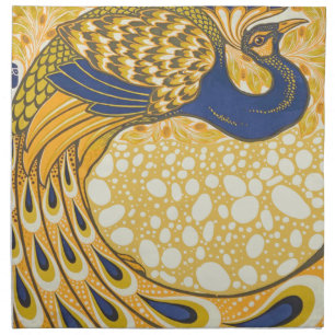 Peacock Antique Vintage Colorful Cloth Napkin