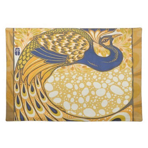 Peacock Antique Vintage Colorful Cloth Placemat