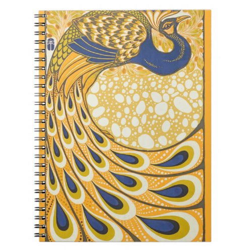 Peacock Antique Vintage Colorful Notebook