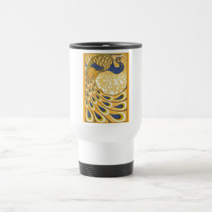 Peacock Antique Vintage Colorful Travel Mug
