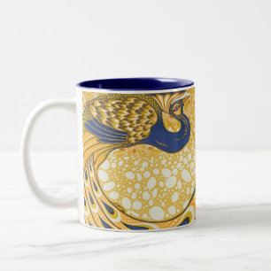 Peacock Antique Vintage Colorful Two-Tone Coffee Mug