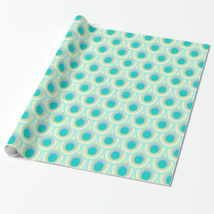 Peacock aqua green blue patterned wrap wrapping paper