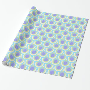 Peacock aqua green purple blue patterned wrap wrapping paper