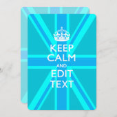 Peacock Aqua Keep Calm And Your Text Union Jack (Front/Back)