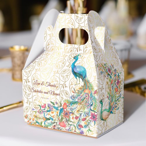 Peacock Arabian pattern Indian wedding favour gift Favor Boxes