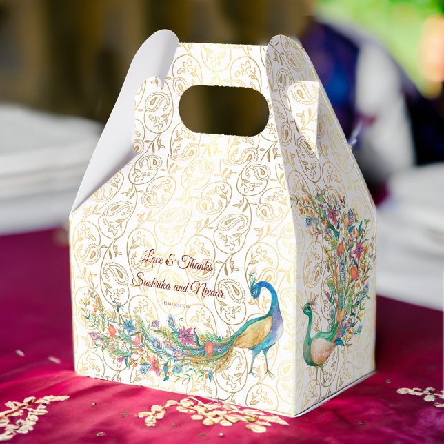 Peacock Arabian pattern Indian wedding favour gift Favor Boxes (Peacock Arabian pattern Indian wedding favor gift Favor Box beautiful peacock favors Hindu wedding )