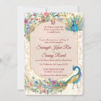 Peacock Arabian pattern Indian wedding for bride