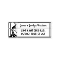 Peacock Art Deco Border | Name and Return Address