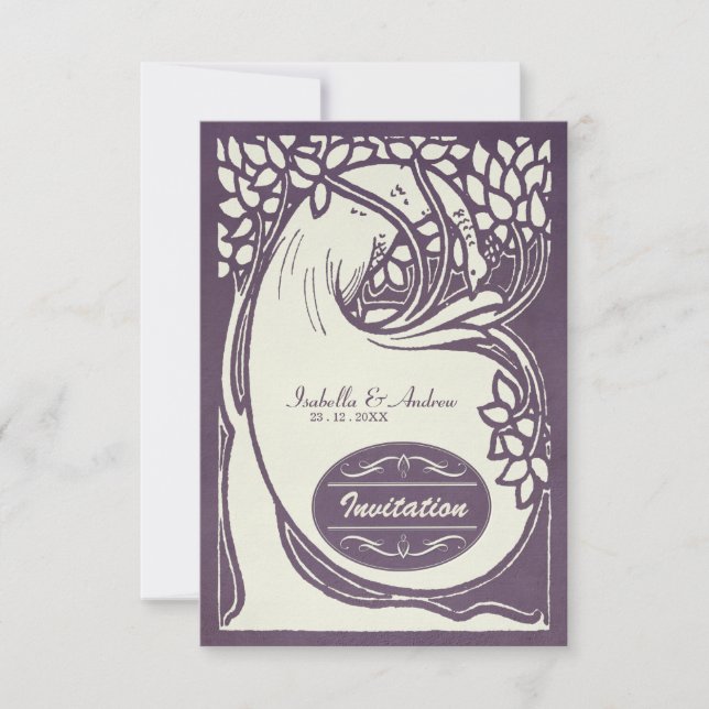 Peacock art deco invitation (Front)