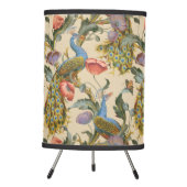 Peacock Art Nouveau Floral Pattern Tripod Lamp (Front)