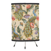Peacock Art Nouveau Floral Pattern Tripod Lamp (Back)