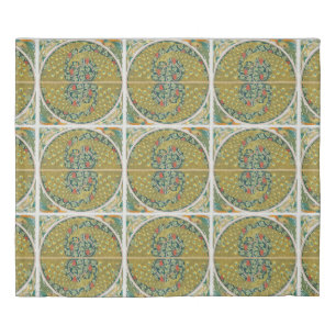 Peacock Art Nouveau Style round intricate design Duvet Cover