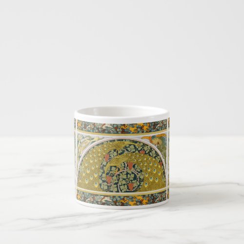 Peacock Art Nouveau Style round intricate design Espresso Cup