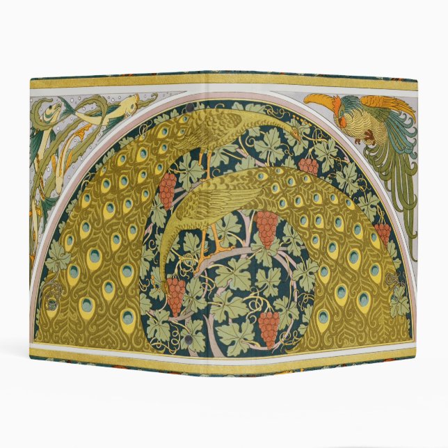 Peacock Art Nouveau Style round intricate design Mini Binder (Background)