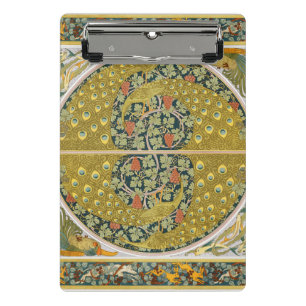 Peacock Art Nouveau Style round intricate design Mini Clipboard