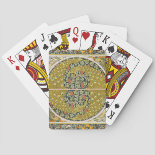 Peacock Art Nouveau Style round intricate design Poker Cards